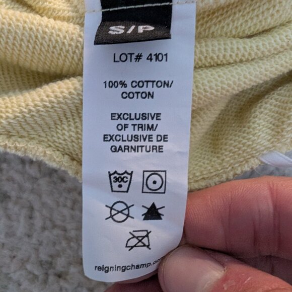 Reigning Champ RC Logo Sweat Shorts - Size S - Yellow - Picture 4 of 4